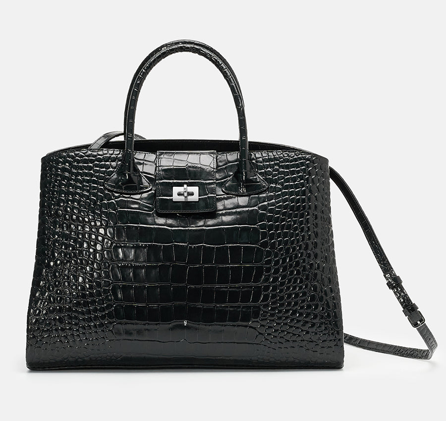 Rufos-LE Bag - Black (Croc Embossed)