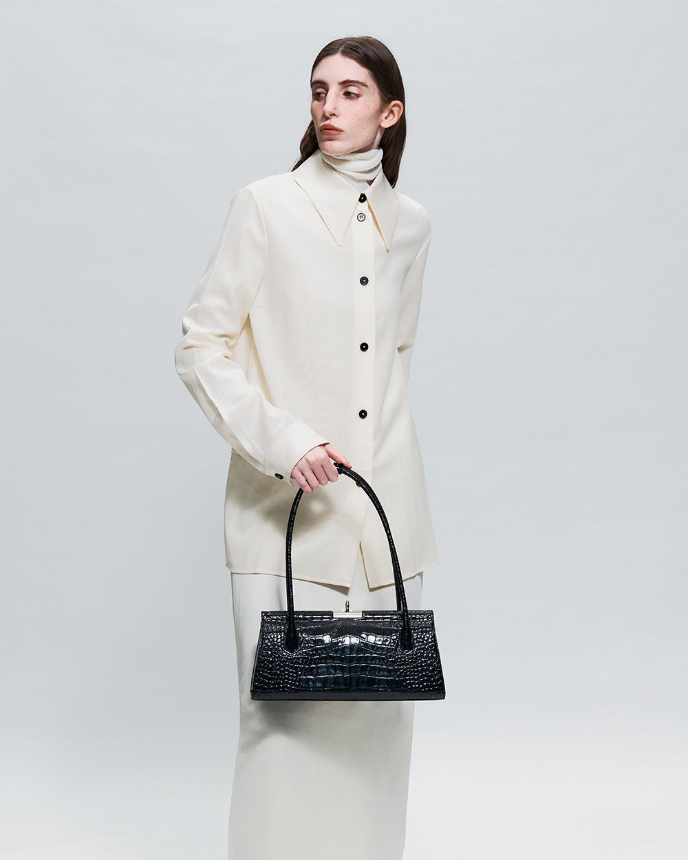 Como Bag - Black (Croc Embossed)