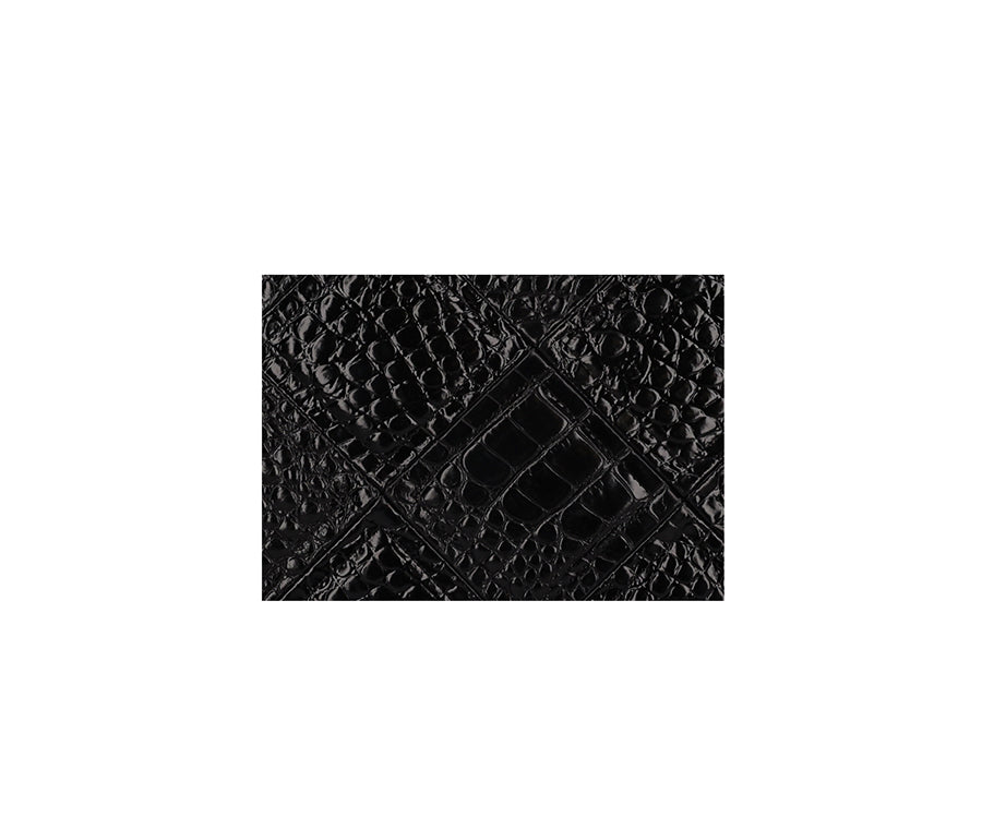 Rose Bag - Black (Croc Embossed)