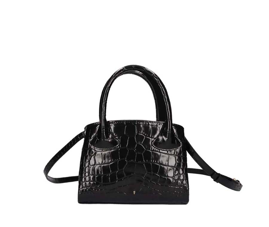 Rufos S Bag - Black (Croc Embossed)