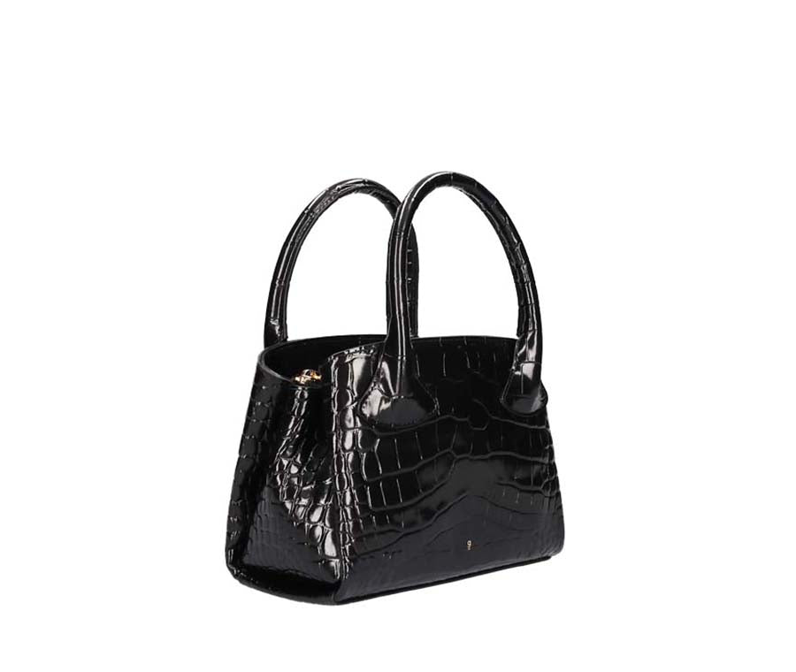 Rufos S Bag - Black (Croc Embossed)