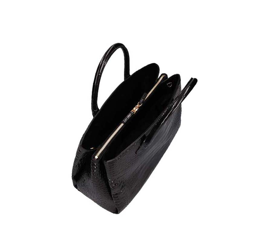 Rufos Bag - Black (Croc Embossed)