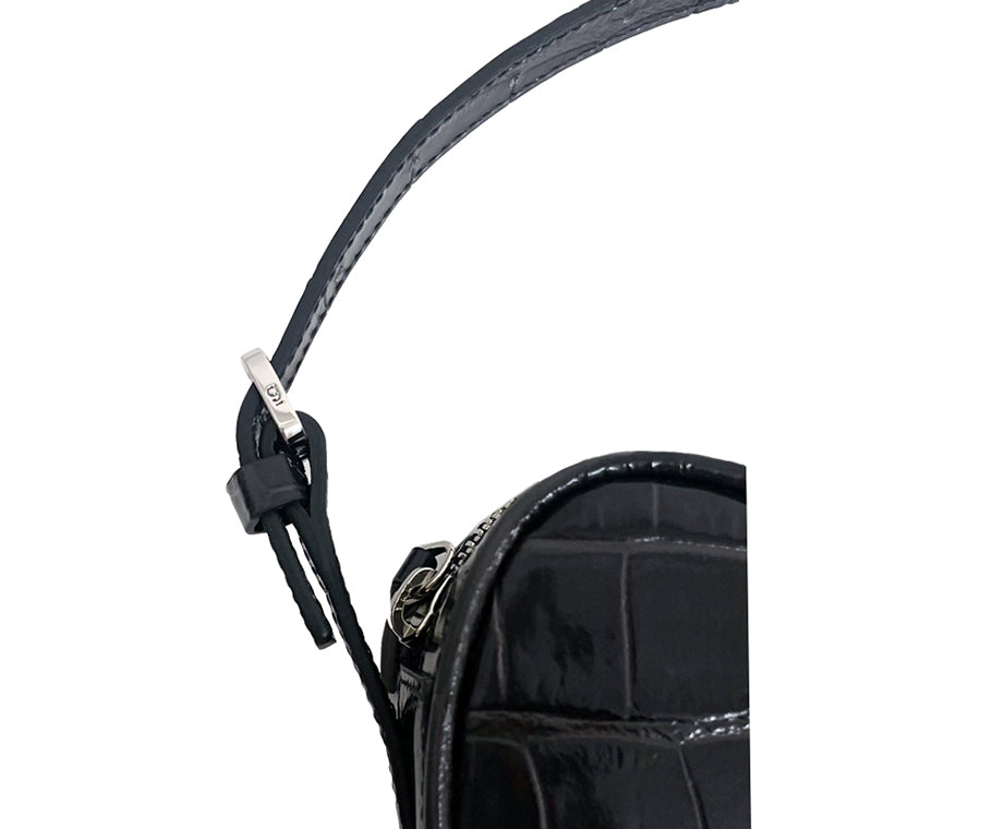 Mimi Bag - Charcoal (Croc Embossed)