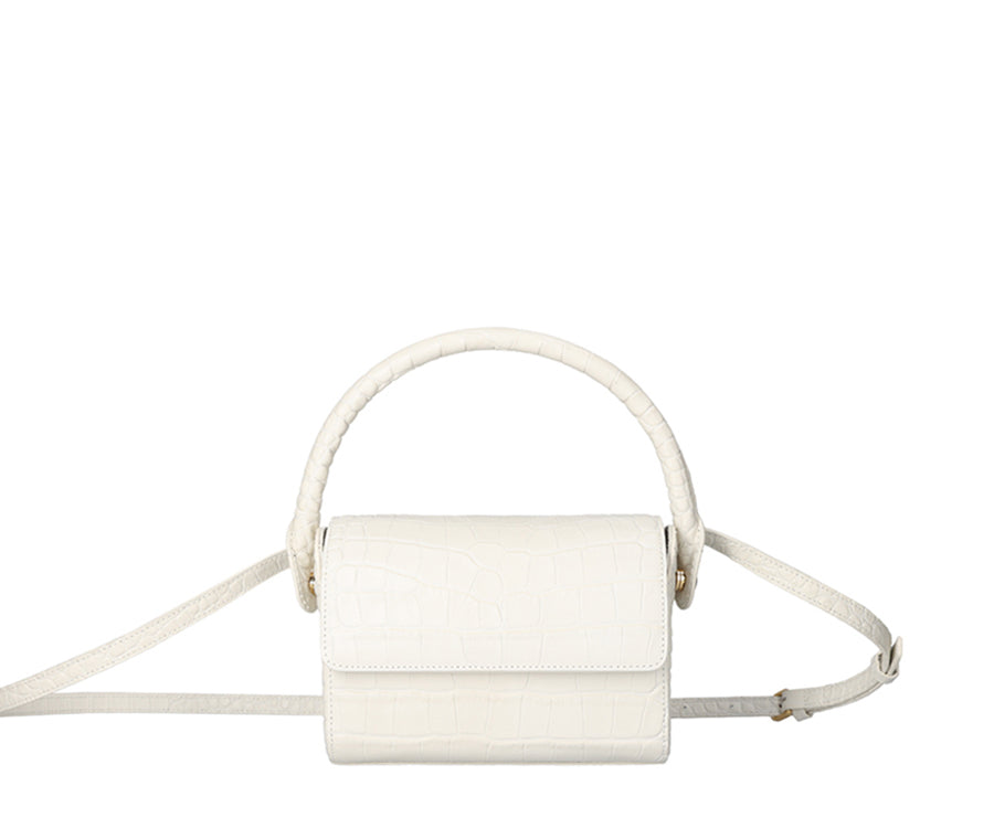 Song Yi Bag - Milk (Croc Embossed)