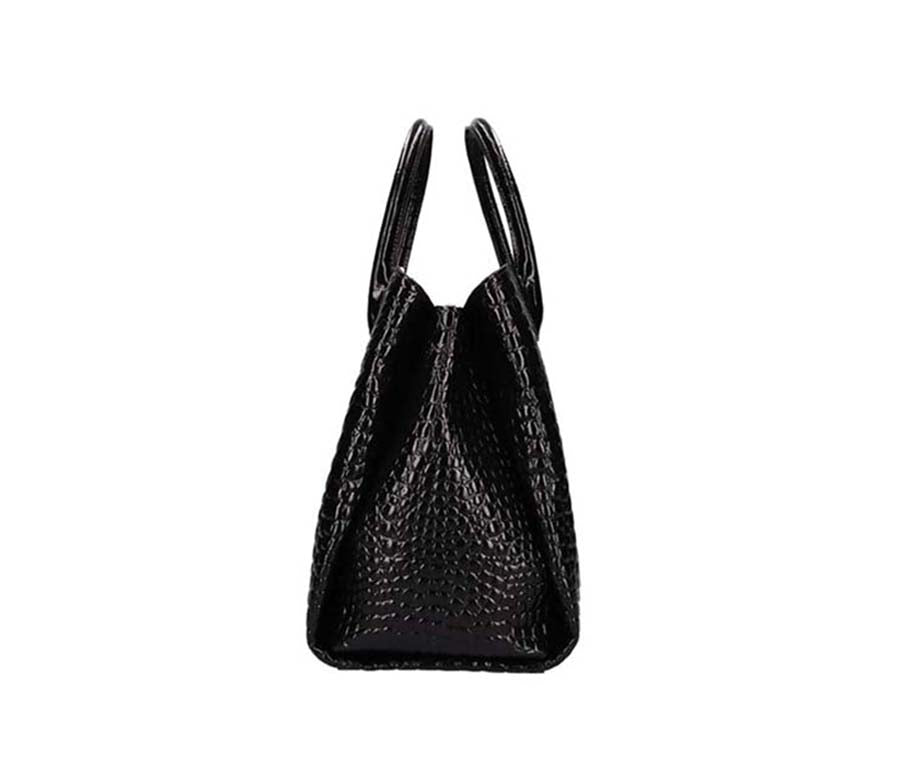 Rufos Bag - Black (Croc Embossed)