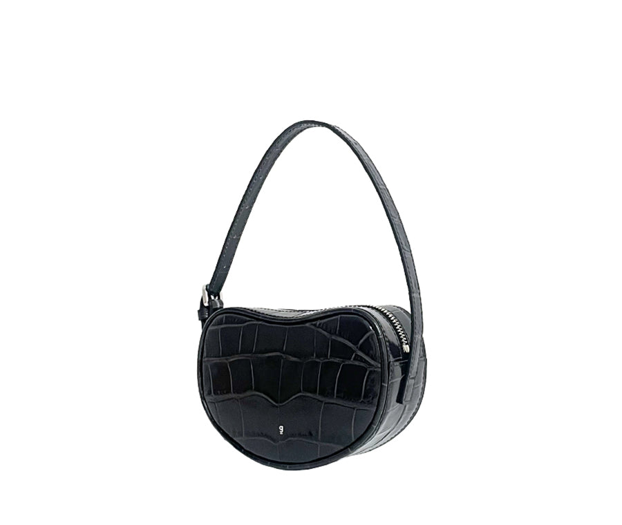 Mimi Bag - Charcoal (Croc Embossed)