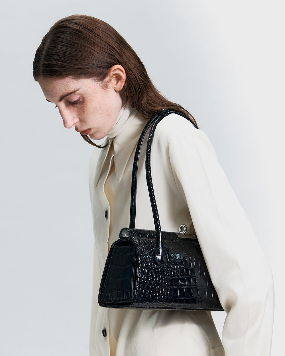 Como Bag - Black (Croc Embossed)