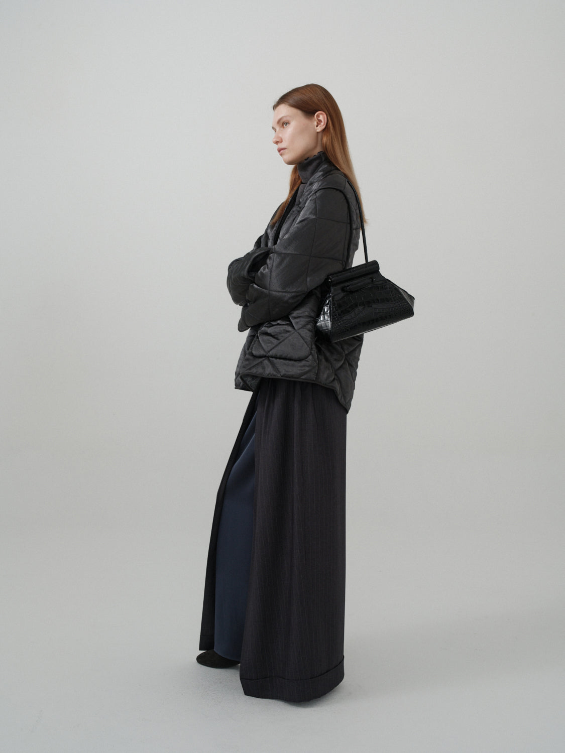 Any Bag - Black (Croc Embossed)