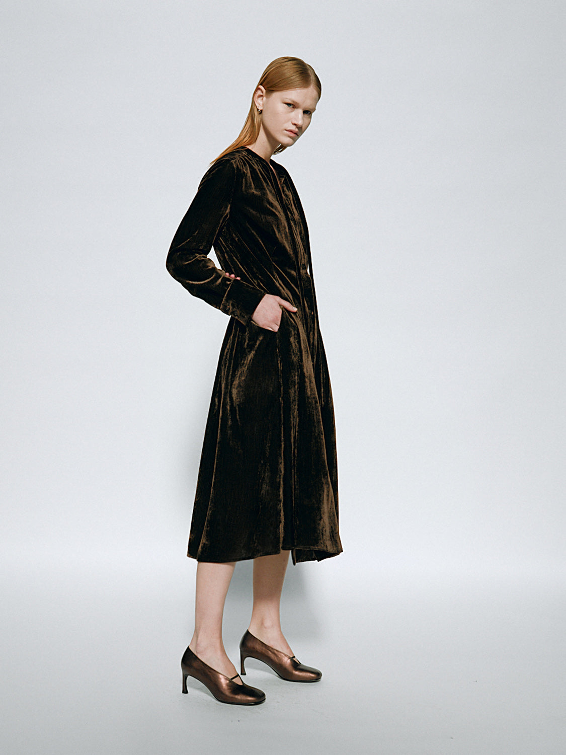 Leanna Shirt Dress - Umber (Stripe)