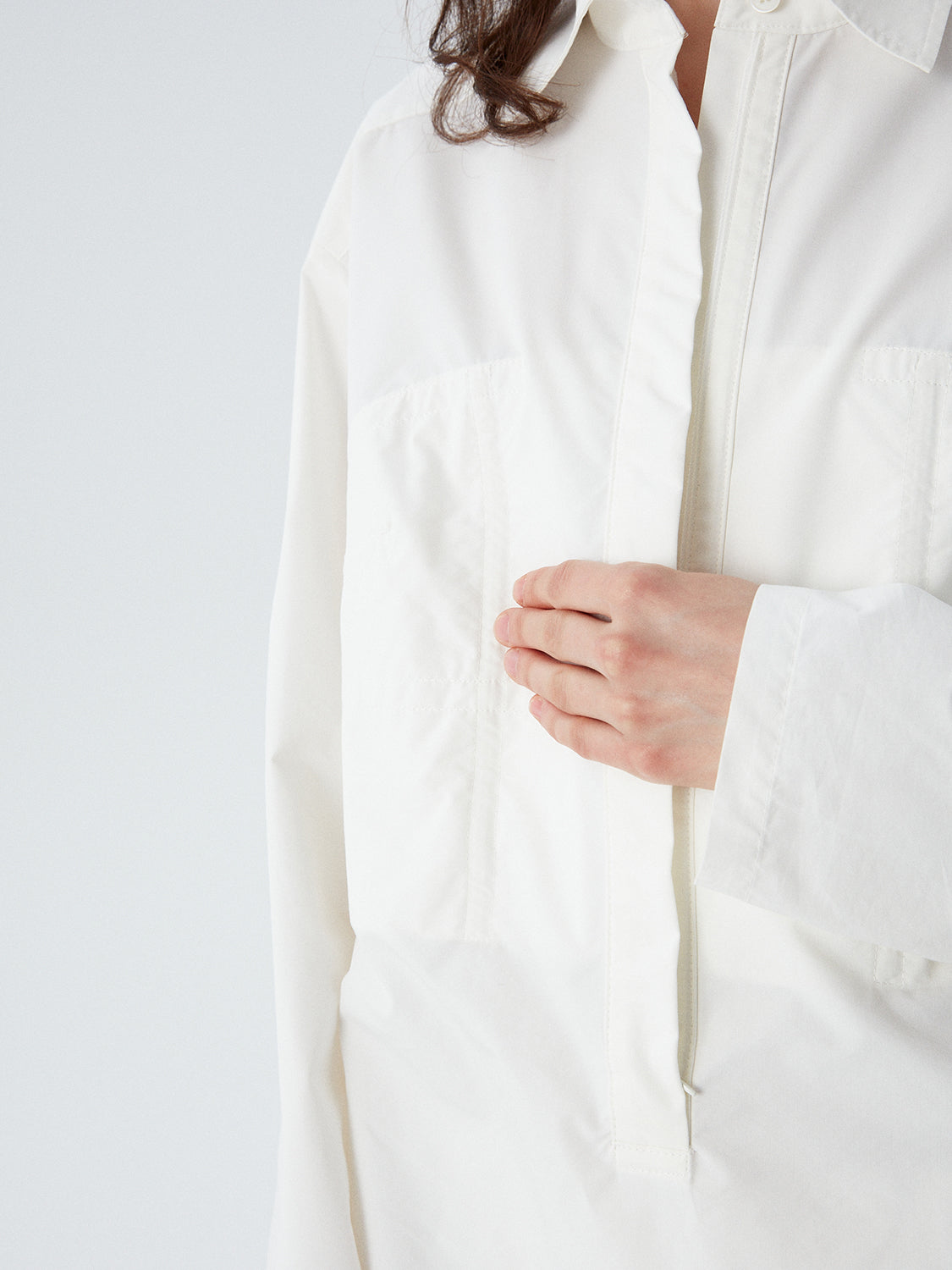 Karina Bustier Shirt Dress - White