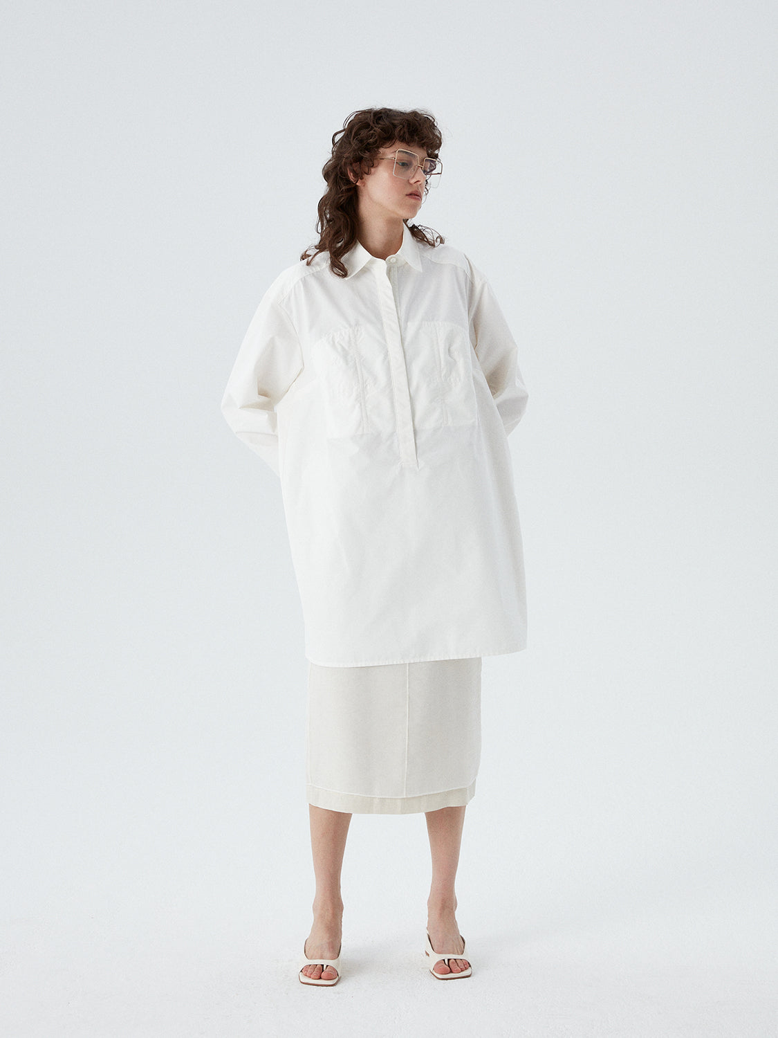 Karina Bustier Shirt Dress - White