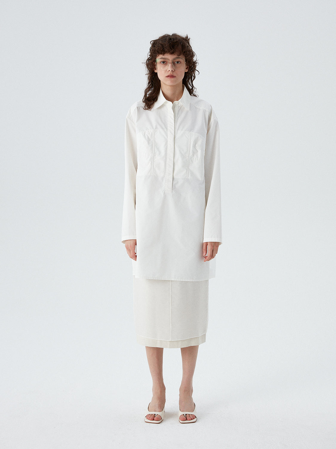 Karina Bustier Shirt Dress - White