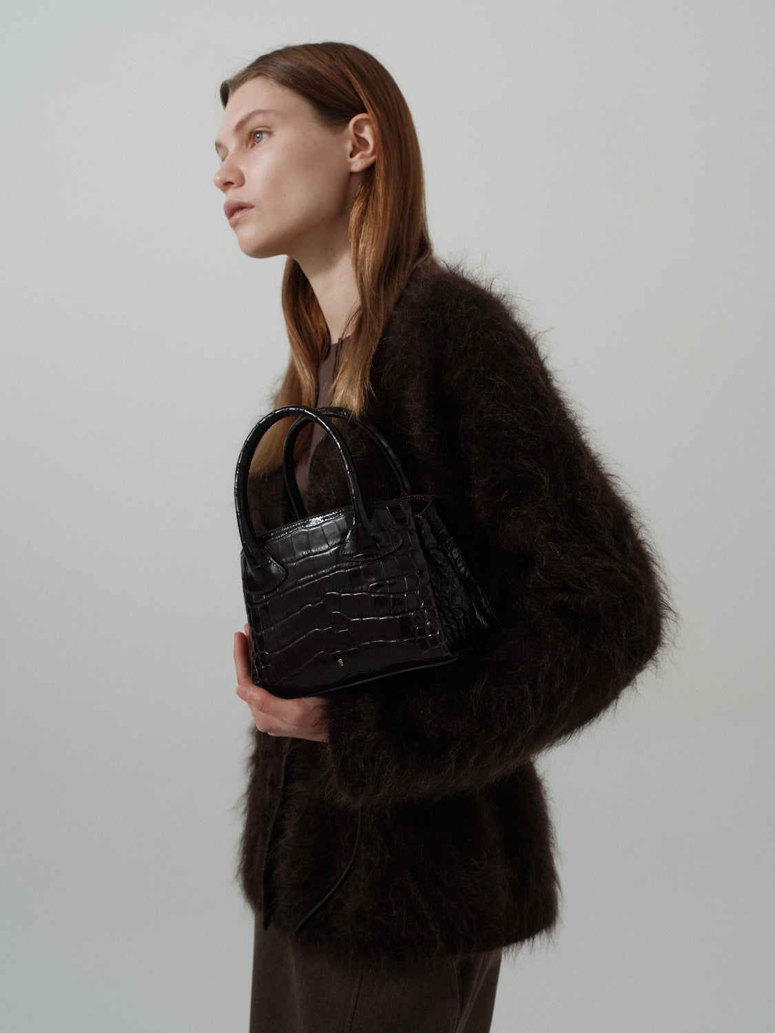Rufos S Bag - Black (Croc Embossed)