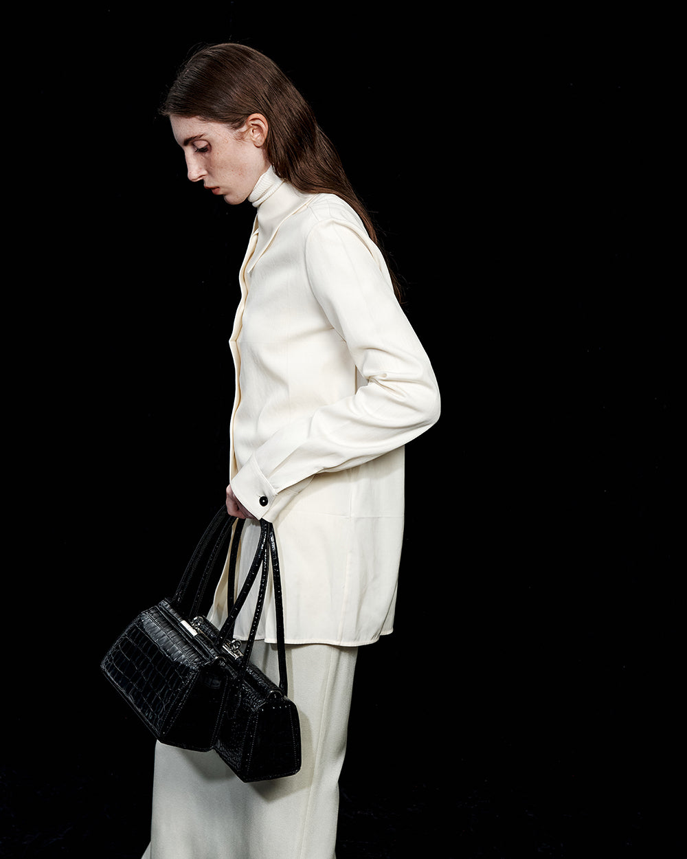 Como Bag - Black (Croc Embossed)