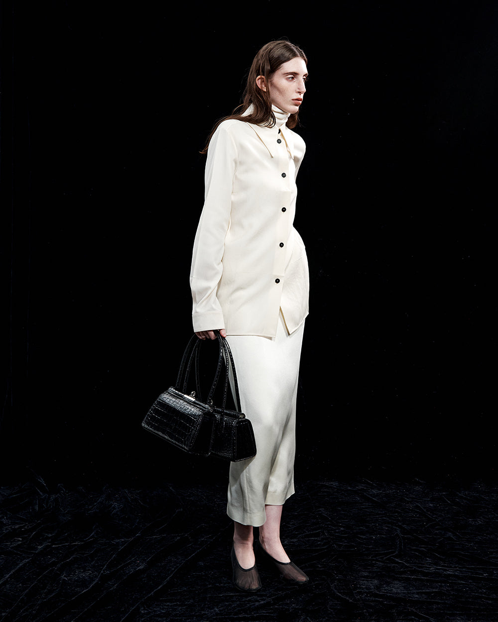 Como Bag - Black (Croc Embossed)