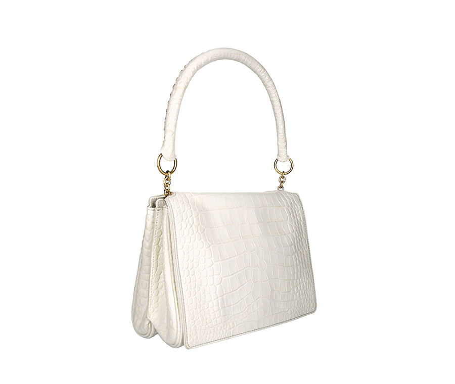 Fame Medium Bag - Coconut Milk (Croc Embossed)