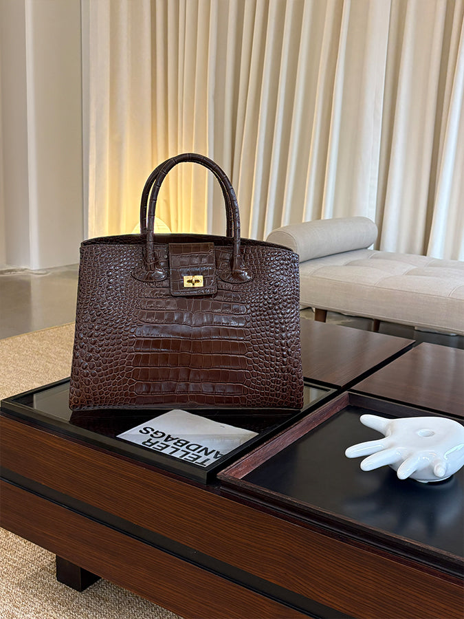 Rufos-LE Bag - Choco (Croc Embossed)