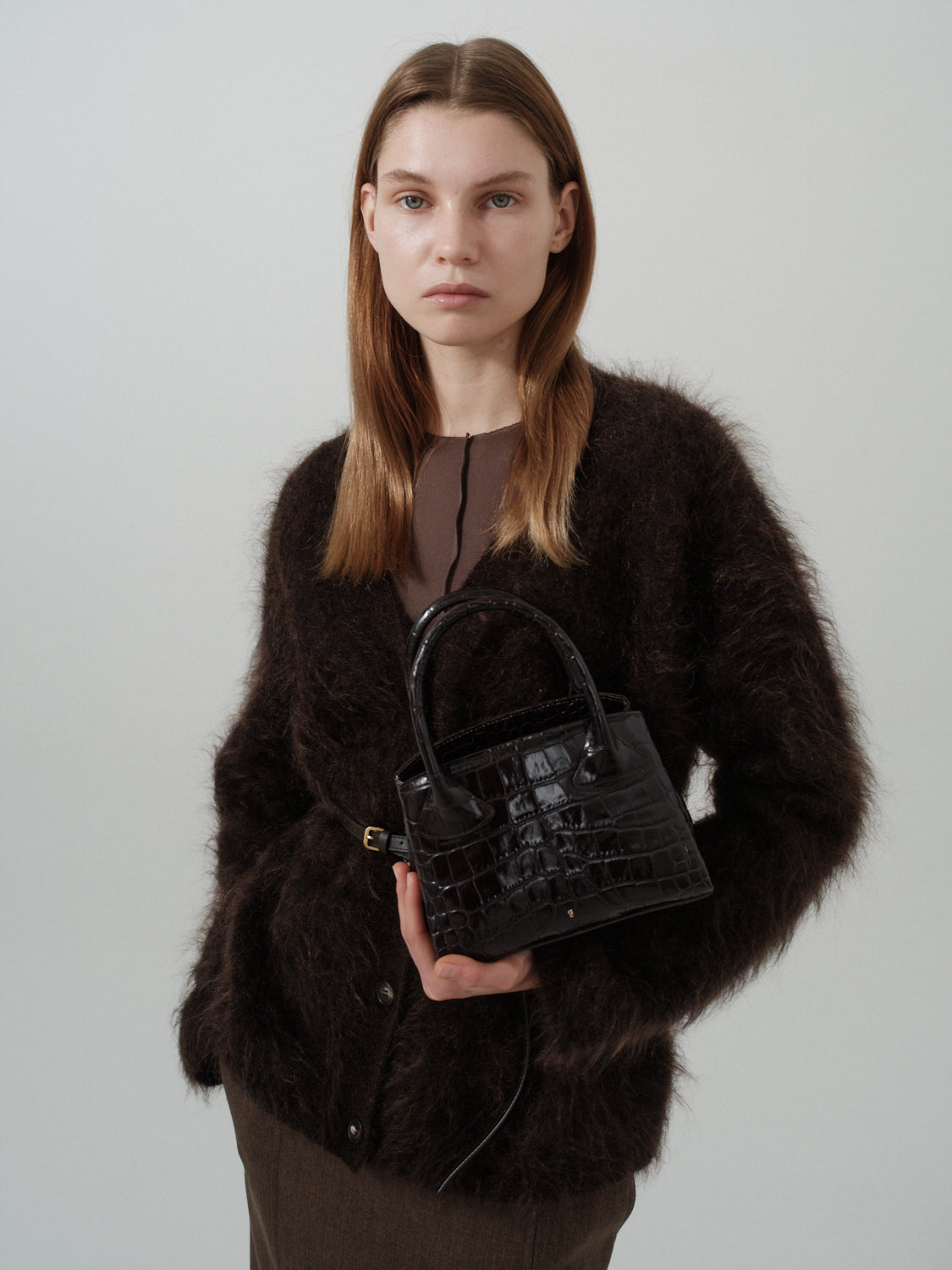 Rufos S Bag - Black (Croc Embossed)