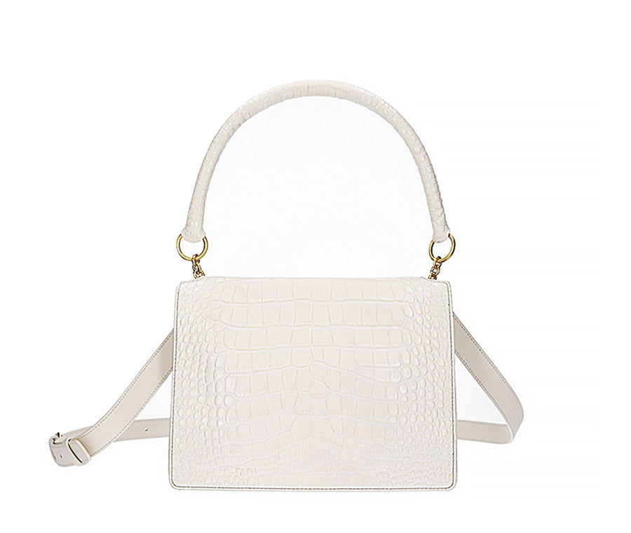 Fame Medium Bag - Coconut Milk (Croc Embossed)