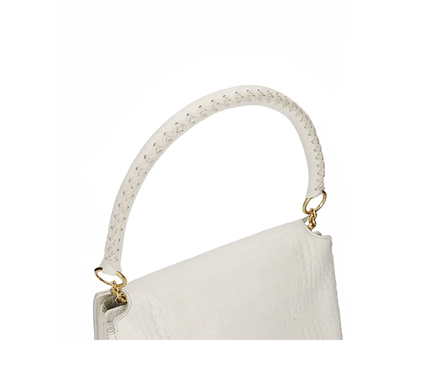 Fame Medium Bag - Coconut Milk (Croc Embossed)