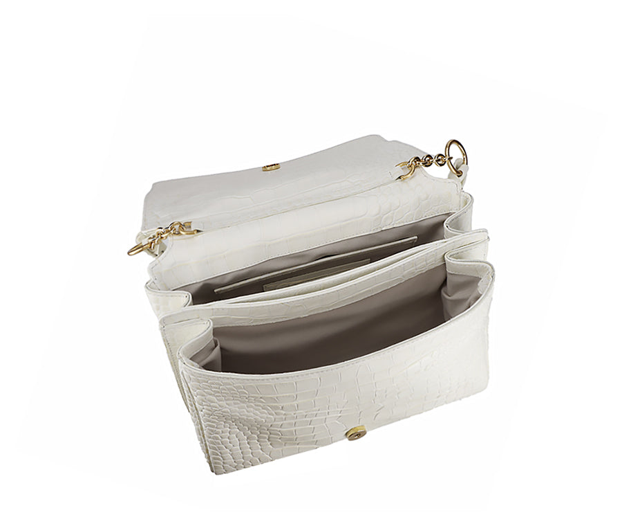 Fame Medium Bag - Coconut Milk (Croc Embossed)