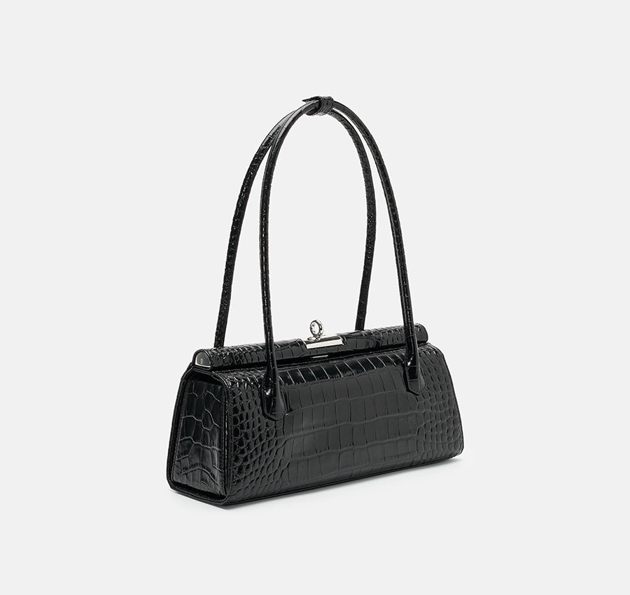 Como Bag - Black (Croc Embossed)