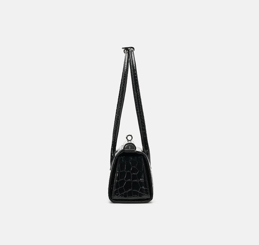 Como Bag - Black (Croc Embossed)
