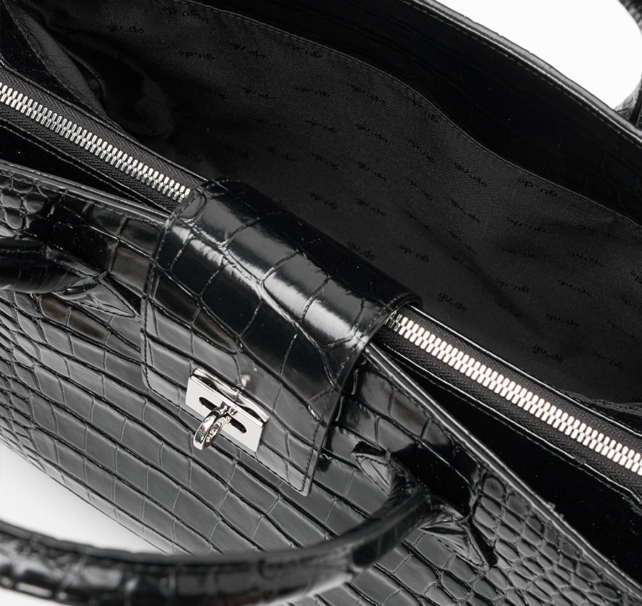 Rufos-LE Bag - Black (Croc Embossed)