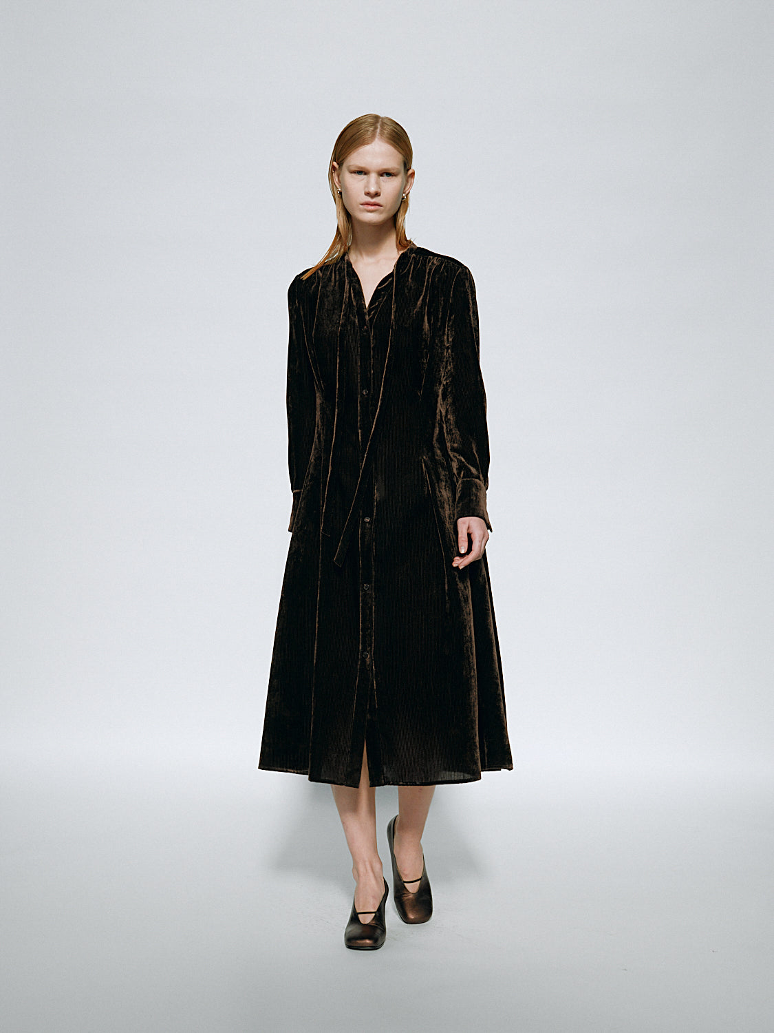 Leanna Shirt Dress - Umber (Stripe)