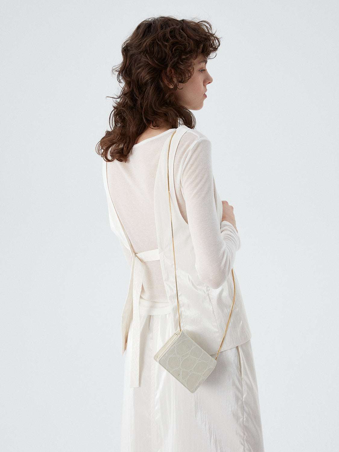 Tiny Bag - Cream (Croc Embossed)