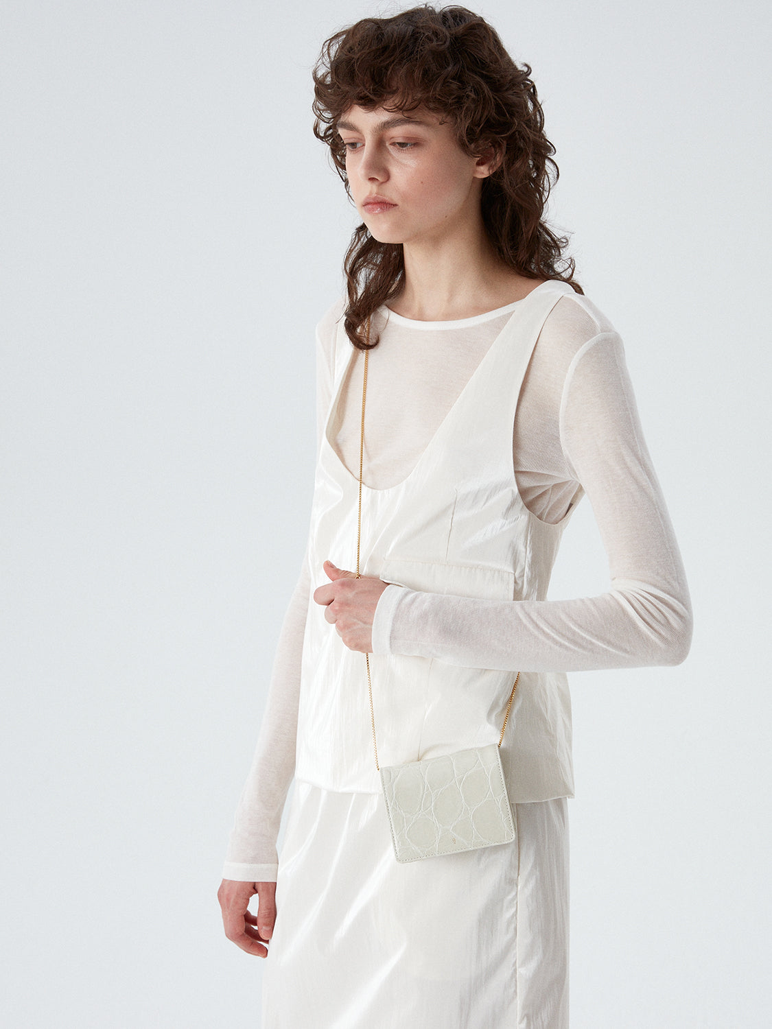 Tiny Bag - Cream (Croc Embossed)