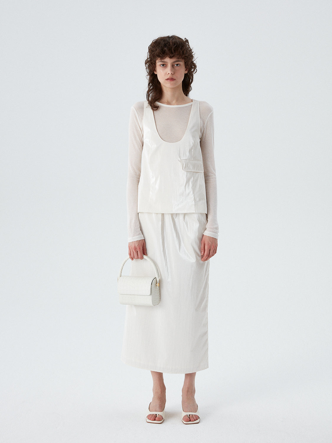 Song Yi Bag - Milk (Croc Embossed)