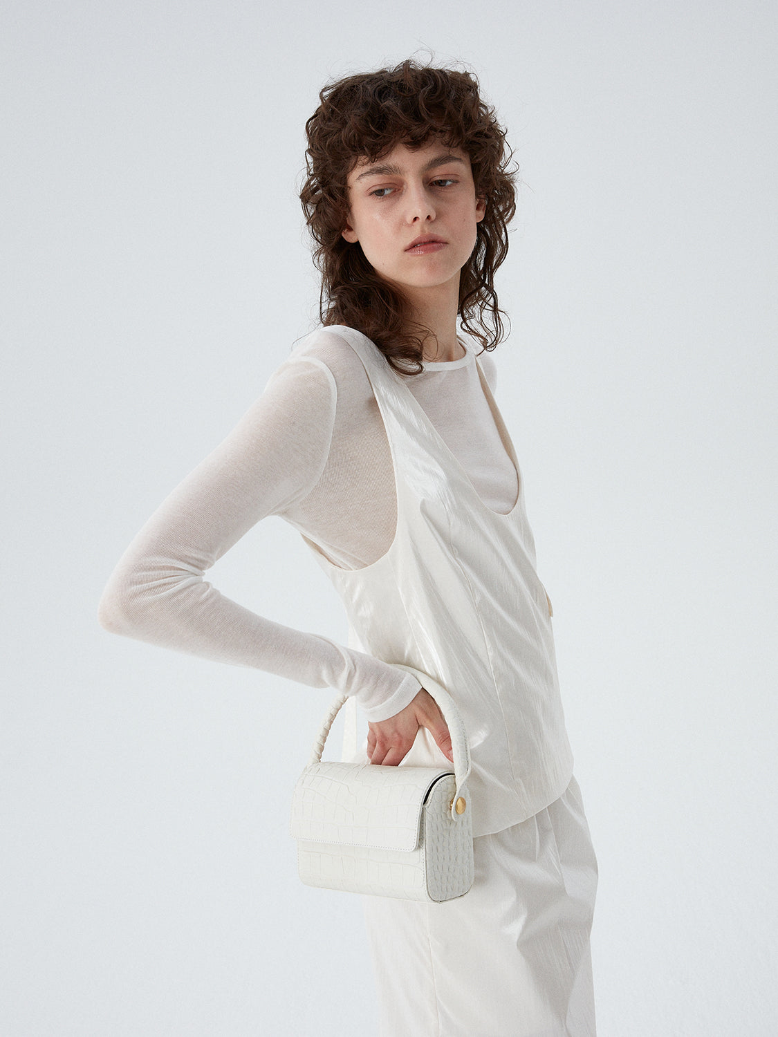 Song Yi Bag - Milk (Croc Embossed)