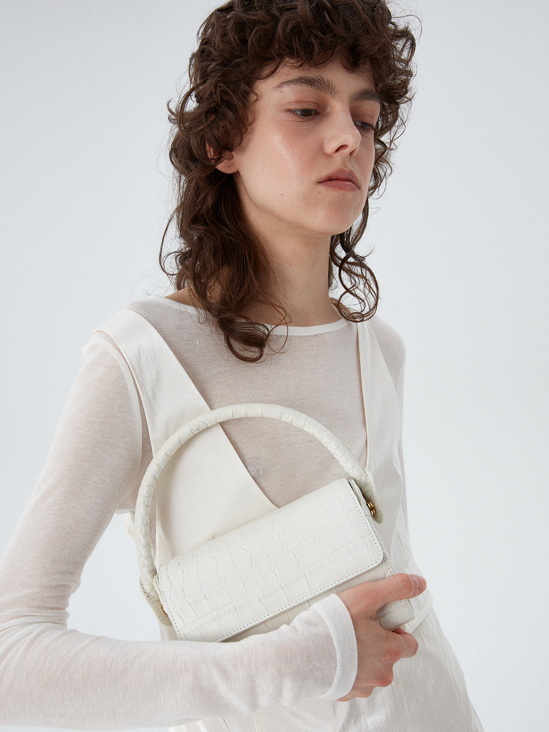 Song Yi Bag - Milk (Croc Embossed)