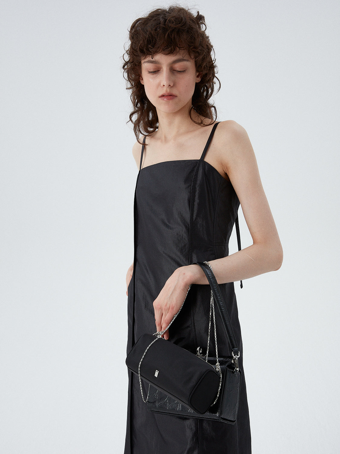 Gemma Bag - Black (Croc Embossed)
