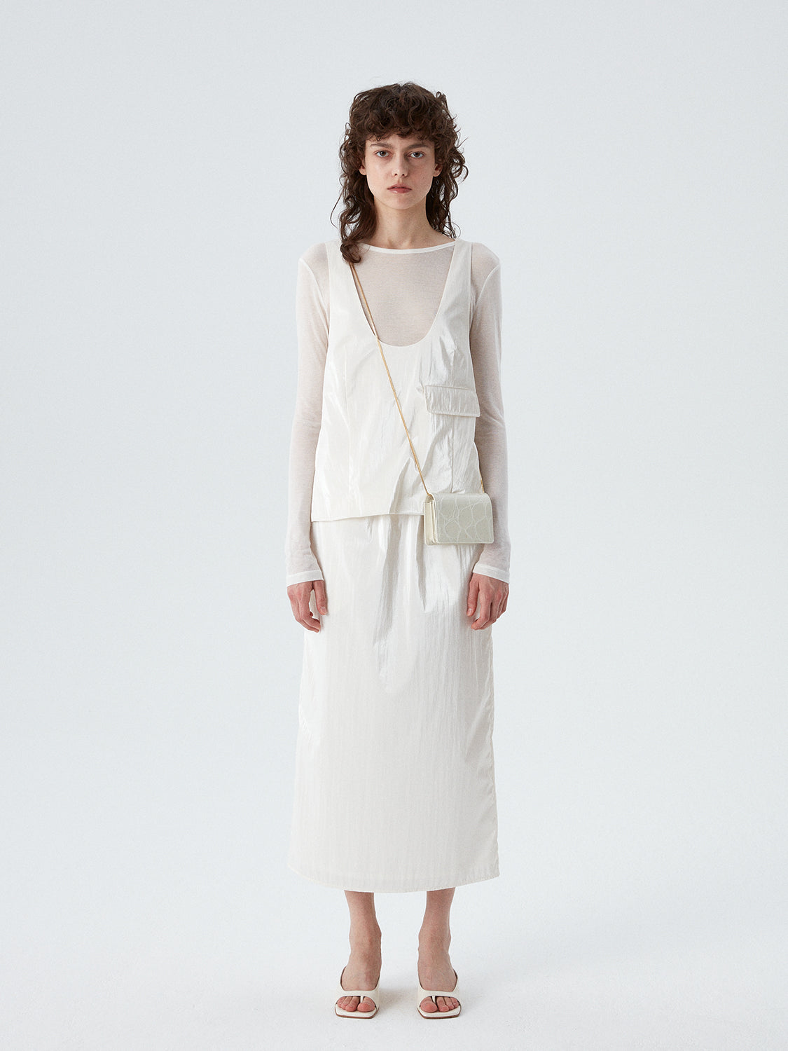 Eve Midi Skirt - Pearl
