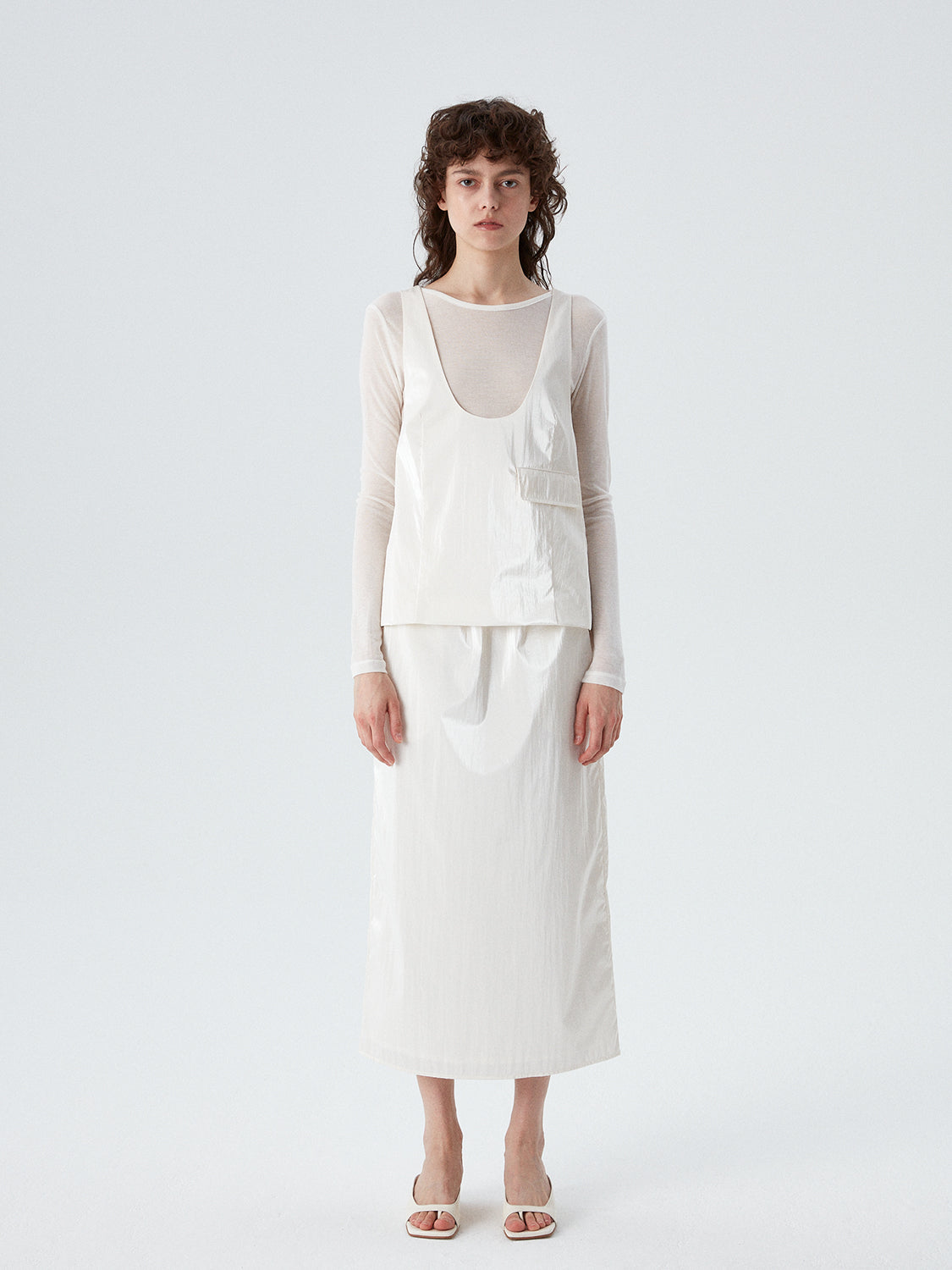 Eve Midi Skirt - Pearl