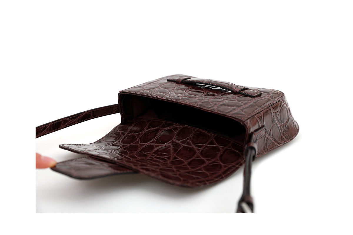 Evie Bag - Plum (Croc Embossed)