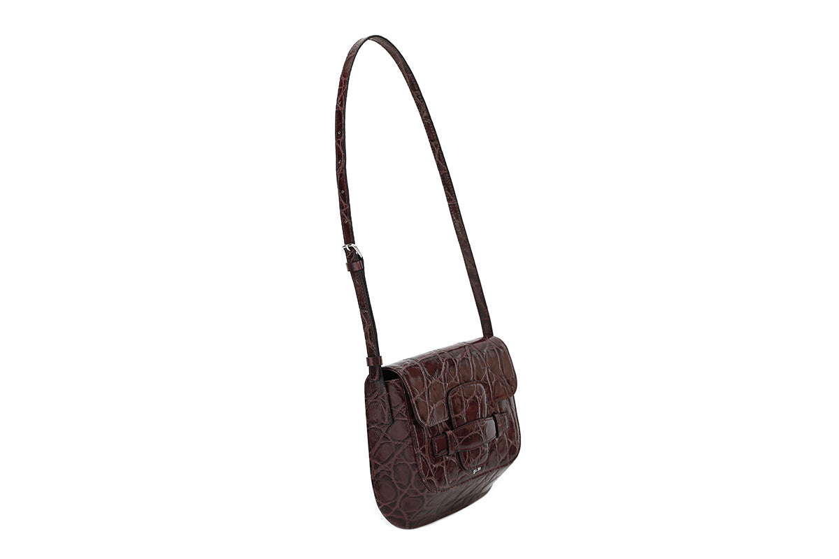 Evie Bag - Plum (Croc Embossed)