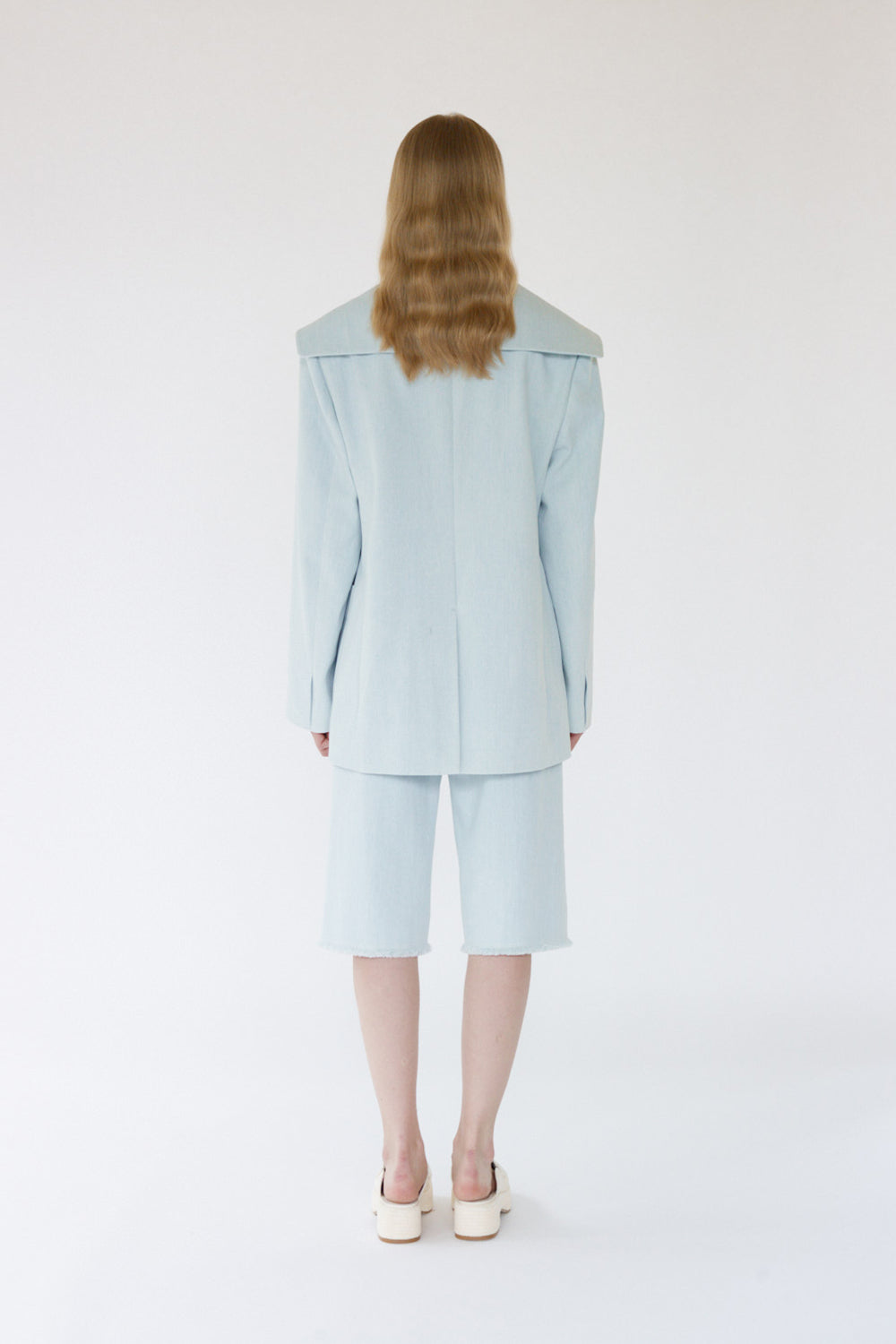 Ella Sailor Collar Jacket - Baby Blue