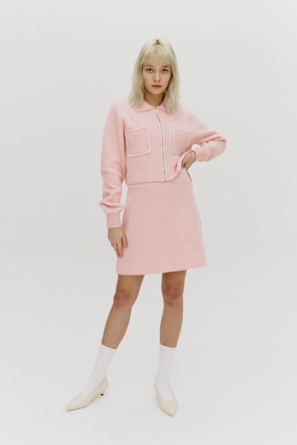 Anna Sorbet Pink knit Jacket
