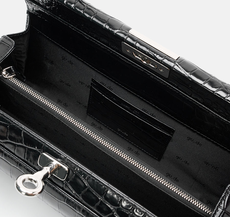 Como Bag - Black (Croc Embossed)