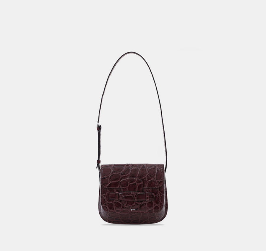 Evie Bag - Plum (Croc Embossed)