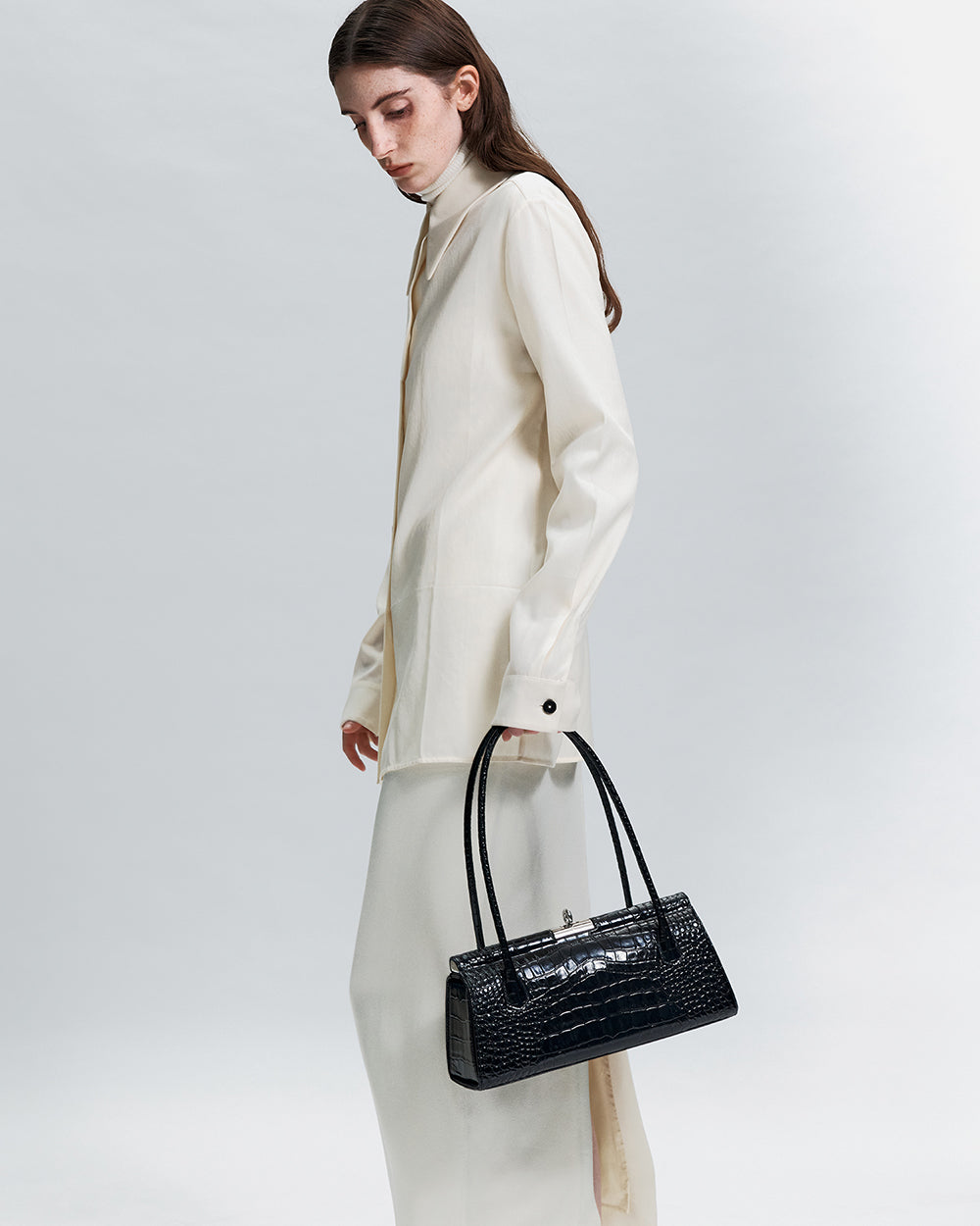 Como Bag - Black (Croc Embossed)