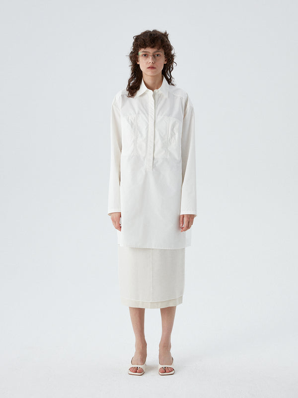 Karina Bustier Shirt Dress - White