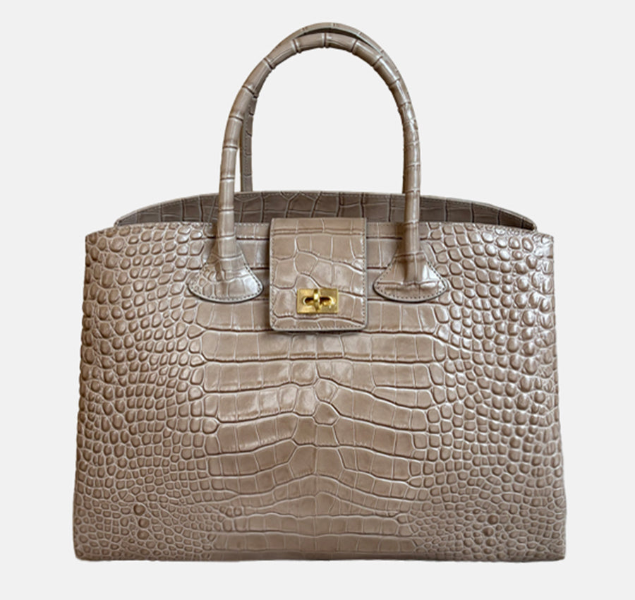 Rufos-LE Bag - Beige (Croc Embossed)