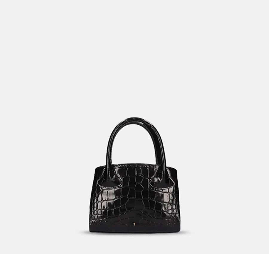 Rufos S Bag - Black (Croc Embossed)