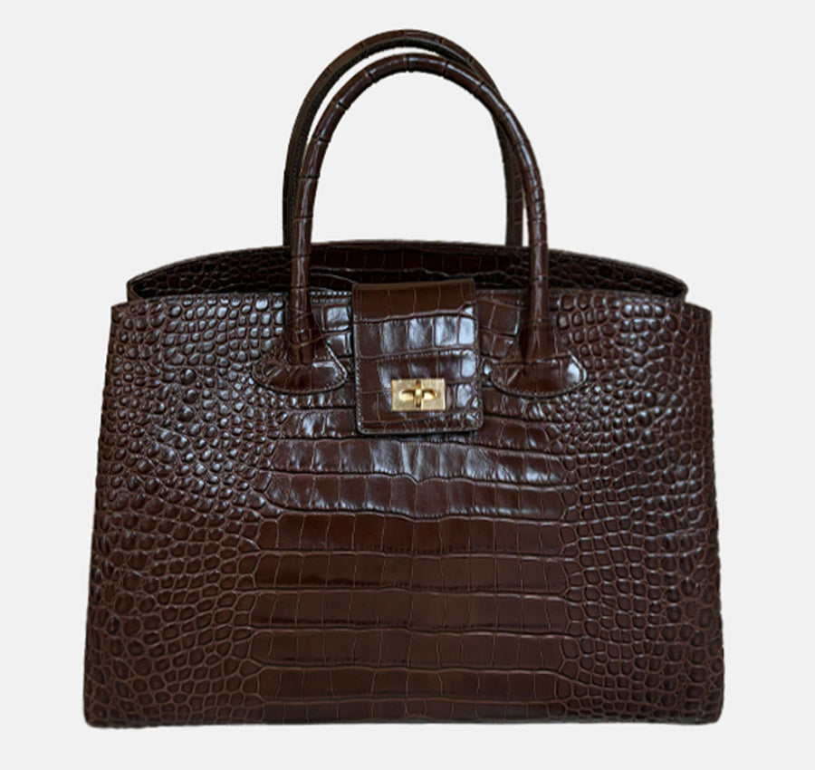 Rufos-LE Bag - Choco (Croc Embossed)
