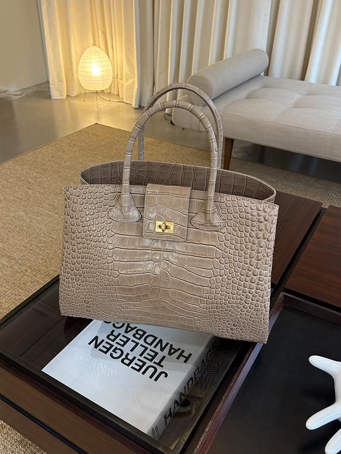 Rufos-LE Bag - Beige (Croc Embossed)