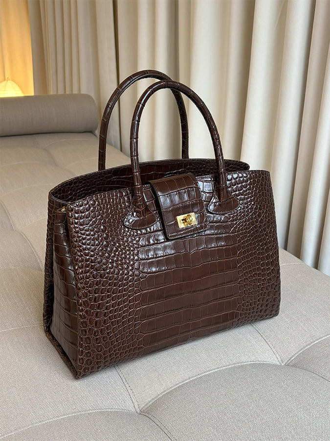 Rufos-LE Bag - Choco (Croc Embossed)